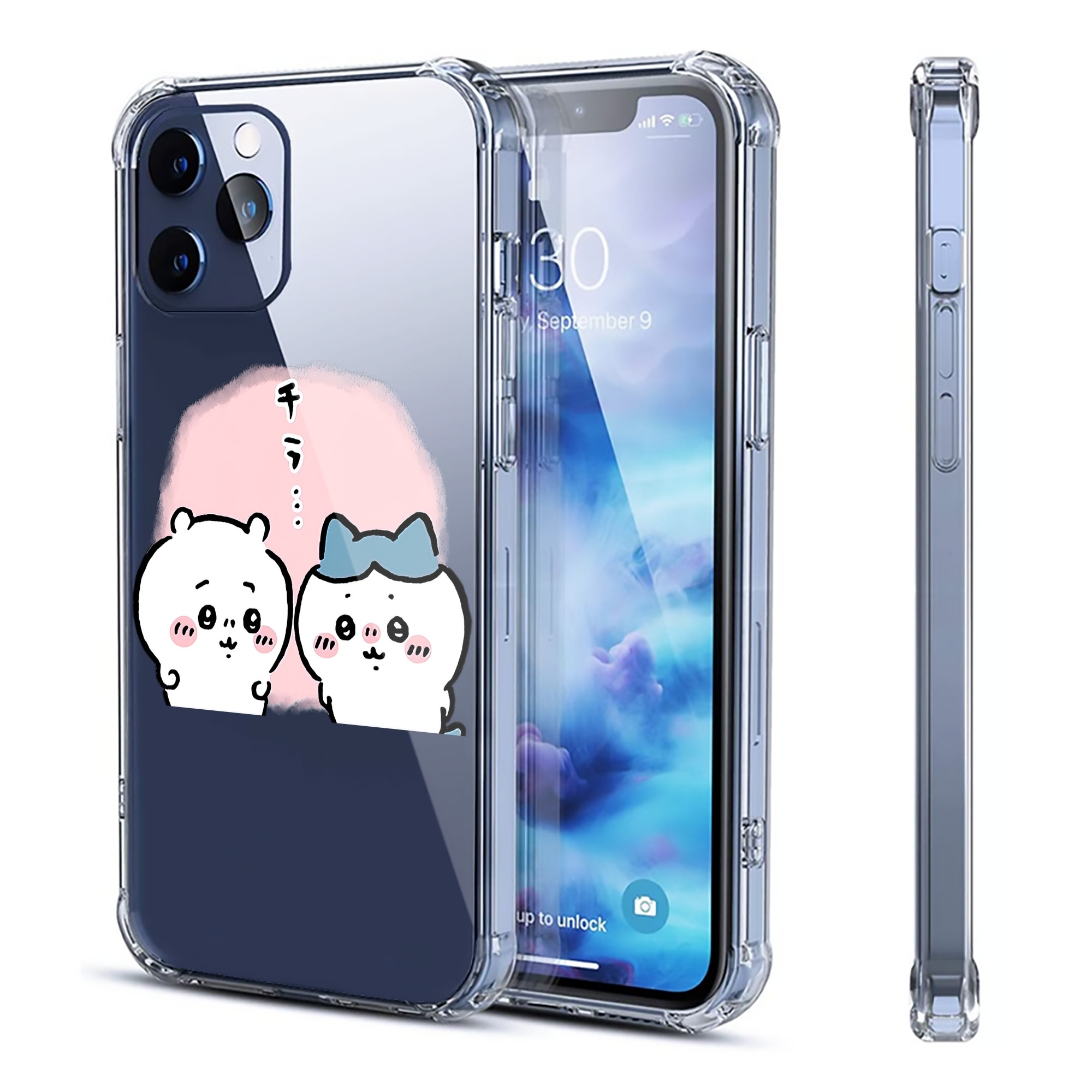 （画像用） ちいかわ ハチワレ Chii-kawa hachiware 【iPhone 12シリーズ対応】透明スマホケース（クリアソフトケース）